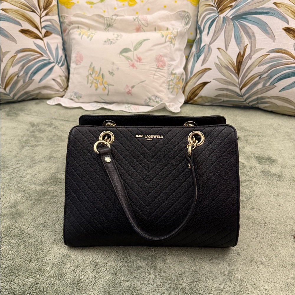 Black Karl Lagerfeld Quilted Charlotte Tote